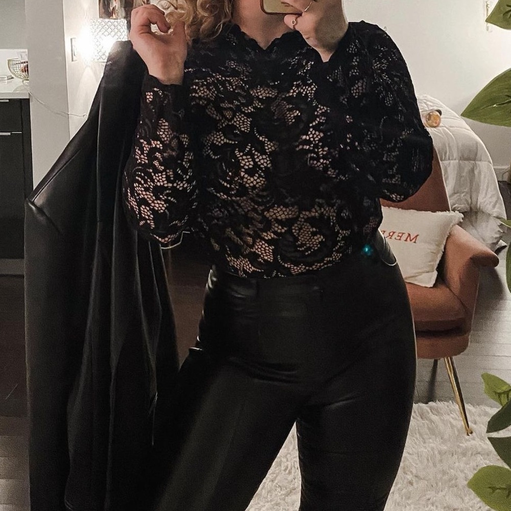 Black lace bodysuit